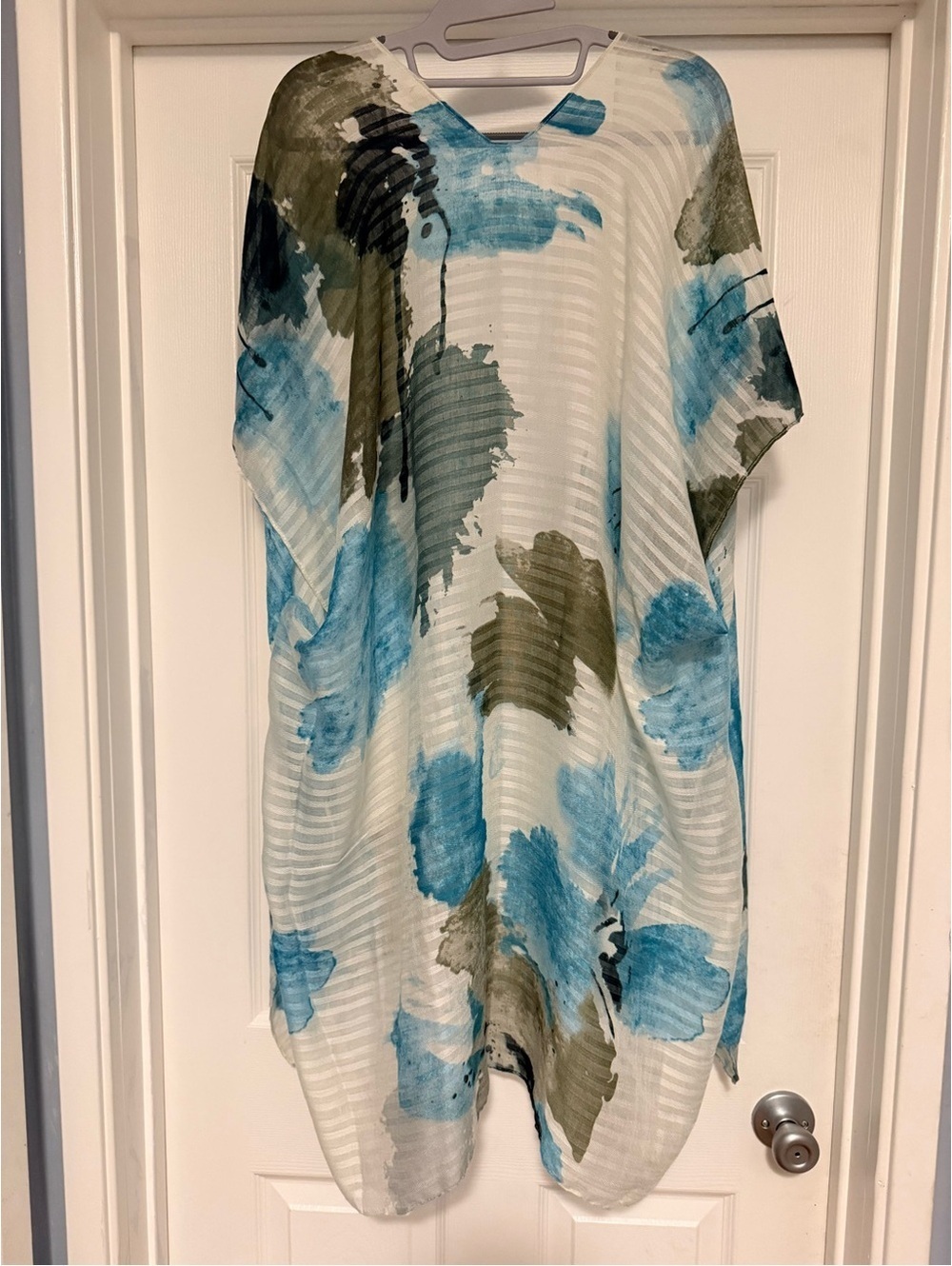 HUMBLE & HILO Watercolor Print Sheer Open Front Kimono Duster OS NWOT - Picture 2 of 5